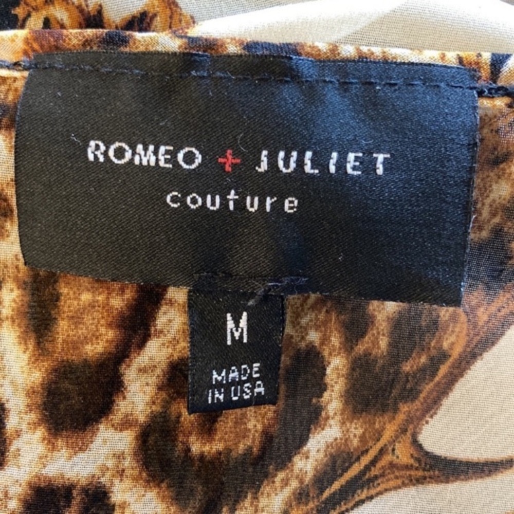 Romeo + Juliet Couture leopard print fringed kimono duster cover up M - Picture 6 of 7